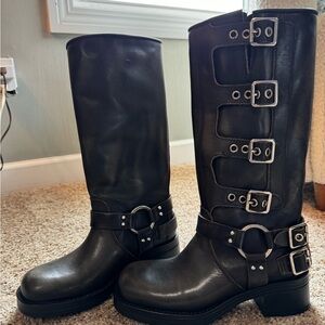 Steve Madden Black Combat & Moto Boots
